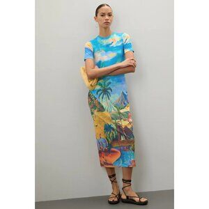 Stella Jean Beach Print Midi Dress size 40 (US 4-6)